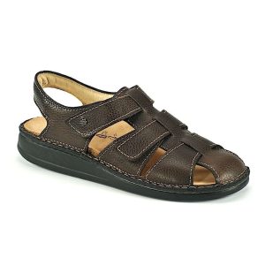 FINN COMFORT MILTON Men's Brown Leather Velcro Sandals