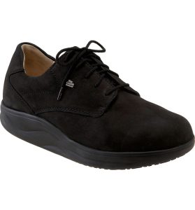 FINN COMFORT PRETORIA Unisex Black Nubuck Leather Finnamic Lace Up Shoes